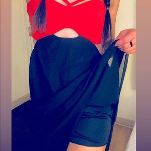 Black and Orange Dress! Super cute! Mullet cut. Worn twice! No flaws!